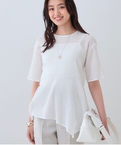 INDIVI / インディヴィ カットソー | 【洗える】ペプラムトップス