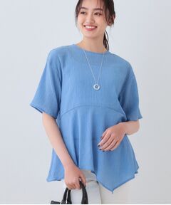 INDIVI / インディヴィ カットソー | 【洗える】ペプラムトップス