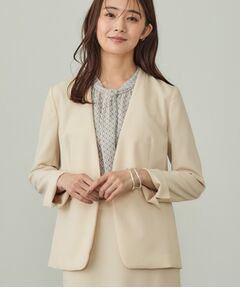 INDIVI / インディヴィ テーラードジャケット | 【洗える／UVケア】ストレッチノーカラージャケット