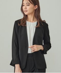 INDIVI / インディヴィ テーラードジャケット | 【洗える／UVケア】ストレッチノーカラージャケット