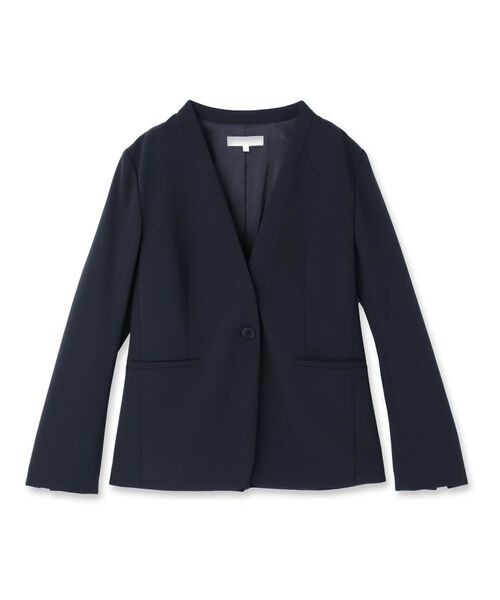 INDIVI / インディヴィ テーラードジャケット | 【洗える／UVケア】ストレッチノーカラージャケット | 詳細1