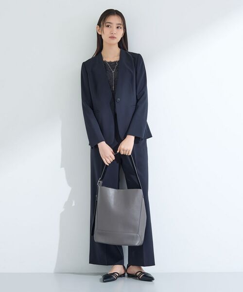 INDIVI / インディヴィ テーラードジャケット | 【洗える／UVケア】ストレッチノーカラージャケット | 詳細12