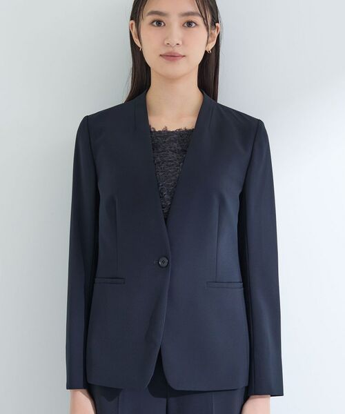 INDIVI / インディヴィ テーラードジャケット | 【洗える／UVケア】ストレッチノーカラージャケット | 詳細14