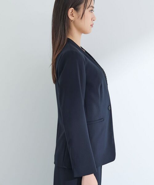 INDIVI / インディヴィ テーラードジャケット | 【洗える／UVケア】ストレッチノーカラージャケット | 詳細15