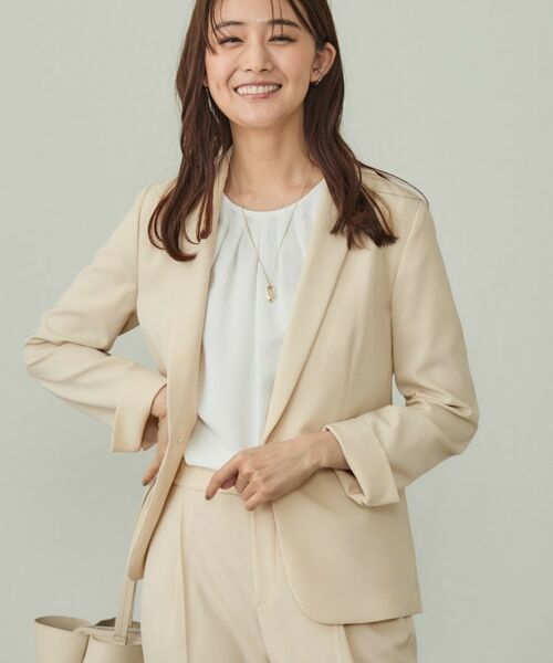 INDIVI/インディヴィ 【洗える/UVケア】ストレッチテーラードジャケット アイボリー(004) 38(M) INDIVI/インディヴィ 【洗える/UVケア】ストレッチテーラードジャケット アイボリー(004) 38(M)