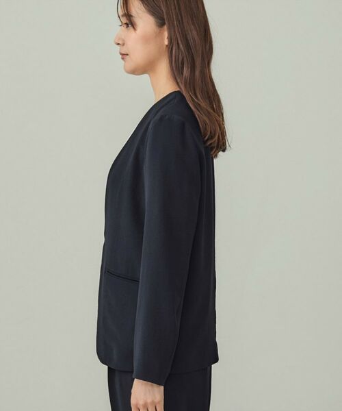INDIVI / インディヴィ テーラードジャケット | 【洗える／UVケア】ノーカラー ナロージャケット | 詳細15