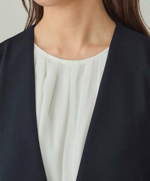INDIVI / インディヴィ テーラードジャケット | 【洗える／UVケア】ノーカラー ナロージャケット | 詳細17