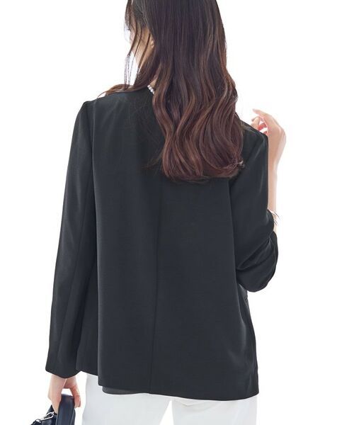 INDIVI / インディヴィ テーラードジャケット | 【洗える／UVケア】ノーカラー ナロージャケット | 詳細3