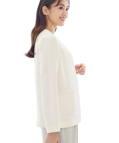 INDIVI / インディヴィ テーラードジャケット | 【洗える／UVケア】ノーカラー ナロージャケット | 詳細6