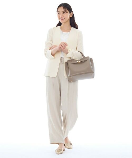 INDIVI / インディヴィ テーラードジャケット | 【洗える／UVケア】ノーカラー ナロージャケット | 詳細8