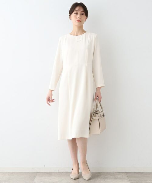 INDIVI / インディヴィ ミニ丈・ひざ丈ワンピース | 【セレモニーにおすすめ】スタイルアップウエスト切り替えワンピース | 詳細4