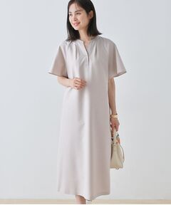 INDIVI / インディヴィ ミニ丈・ひざ丈ワンピース | 【しわになりにくい】麻調ストレートラインワンピース