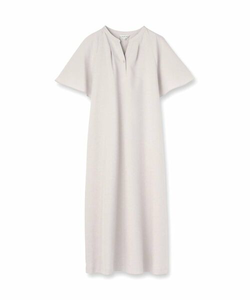 INDIVI / インディヴィ ミニ丈・ひざ丈ワンピース | 【しわになりにくい】麻調ストレートラインワンピース | 詳細1