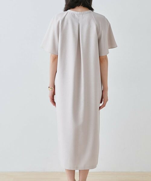 INDIVI / インディヴィ ミニ丈・ひざ丈ワンピース | 【しわになりにくい】麻調ストレートラインワンピース | 詳細12
