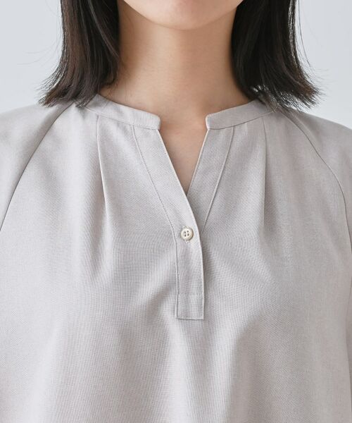 INDIVI / インディヴィ ミニ丈・ひざ丈ワンピース | 【しわになりにくい】麻調ストレートラインワンピース | 詳細13