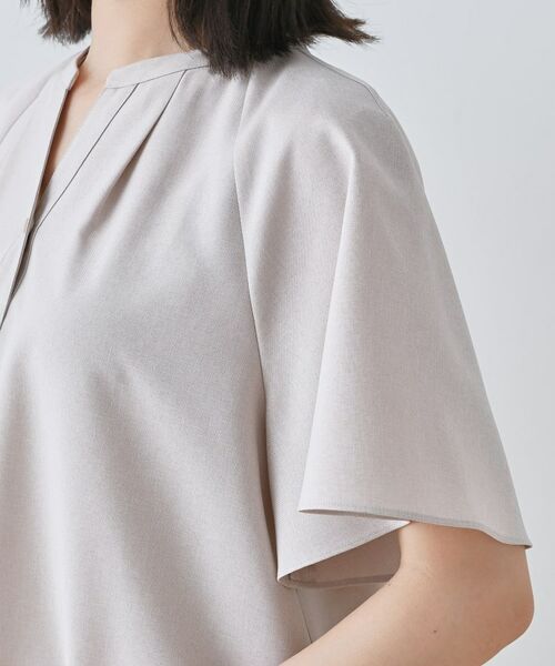 INDIVI / インディヴィ ミニ丈・ひざ丈ワンピース | 【しわになりにくい】麻調ストレートラインワンピース | 詳細14