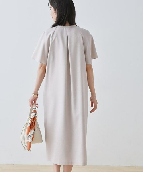 INDIVI / インディヴィ ミニ丈・ひざ丈ワンピース | 【しわになりにくい】麻調ストレートラインワンピース | 詳細7