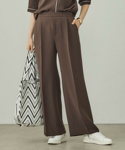 INDIVI / インディヴィ パンツ | 【洗える/UVケア】ワイドパンツ(ブラウン(044))