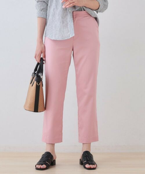 INDIVI / インディヴィ ショート・ハーフ・半端丈パンツ | ストレッチストレートパンツ(ピンク(071))