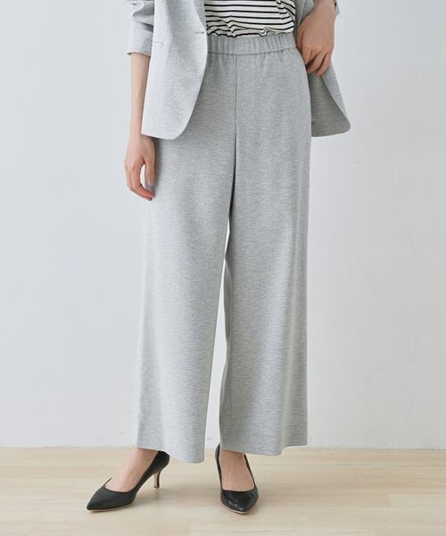 INDIVI/インディヴィ 【通勤スーツ】ドライタッチワイドパンツ ライトグレー(411) 13(LL) INDIVI/インディヴィ 【通勤スーツ】ドライタッチワイドパンツ ライトグレー(411) 13(LL)