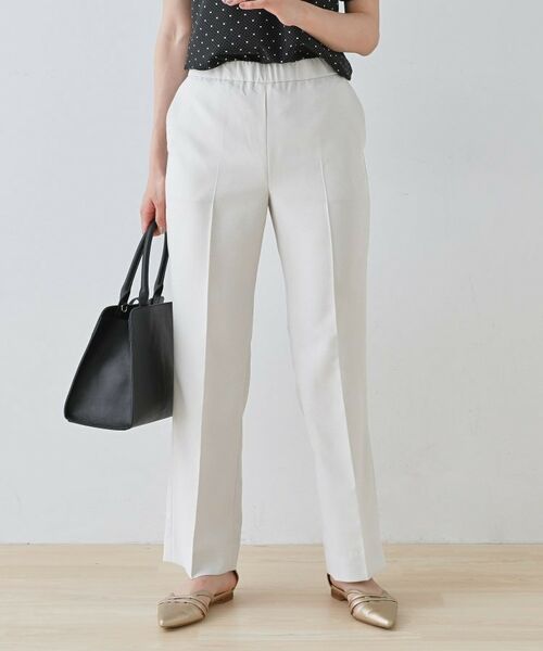 INDIVI / インディヴィ パンツ | 【きれいめ/ウエストゴム】ストレートラインパンツ(グレージュ(050))