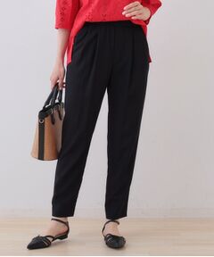 INDIVI / インディヴィ ショート・ハーフ・半端丈パンツ | 【シワになりにくい】コットンライクテーパードパンツ