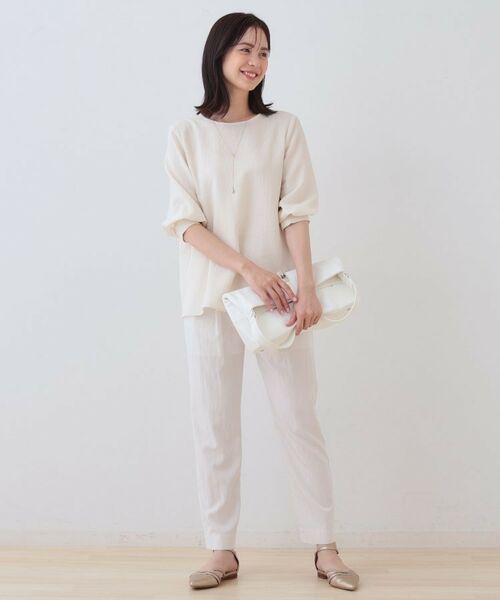 INDIVI / インディヴィ ショート・ハーフ・半端丈パンツ | 【シワになりにくい】コットンライクテーパードパンツ | 詳細4