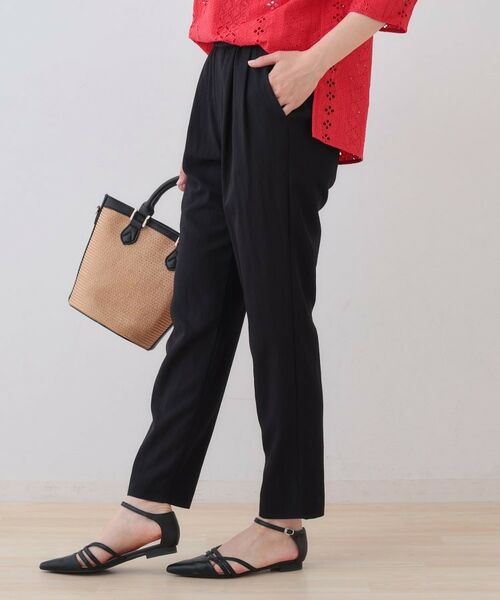 INDIVI / インディヴィ ショート・ハーフ・半端丈パンツ | 【シワになりにくい】コットンライクテーパードパンツ | 詳細6