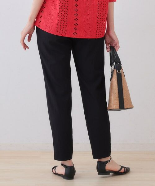 INDIVI / インディヴィ ショート・ハーフ・半端丈パンツ | 【シワになりにくい】コットンライクテーパードパンツ | 詳細7