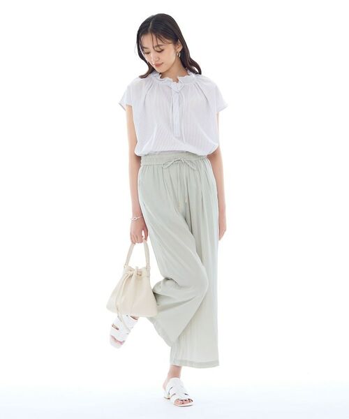 INDIVI / インディヴィ ショート・ハーフ・半端丈パンツ | ギャザーワイドパンツ | 詳細8