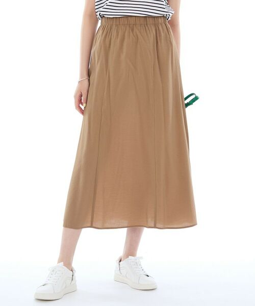 INDIVI / インディヴィ ロング・マキシ丈スカート | タンブラーフレアスカート(モカブラウン(042))