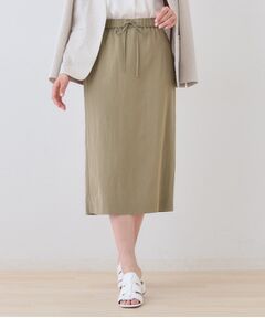 INDIVI / インディヴィ スカート | 【シワになりにくい】コットンライクストレートスカート