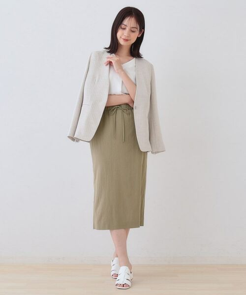 INDIVI / インディヴィ スカート | 【シワになりにくい】コットンライクストレートスカート | 詳細12
