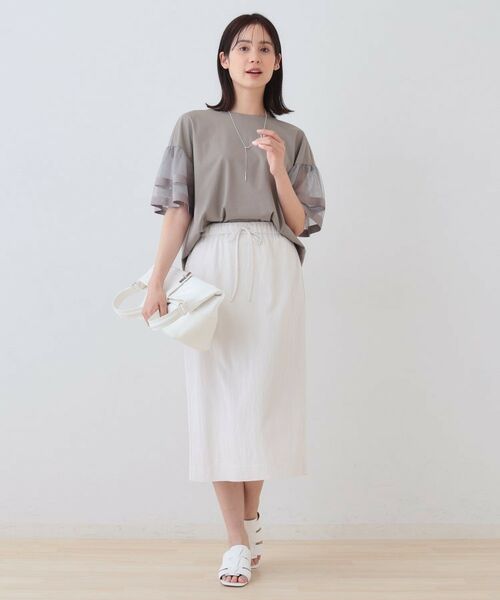INDIVI / インディヴィ スカート | 【シワになりにくい】コットンライクストレートスカート | 詳細4
