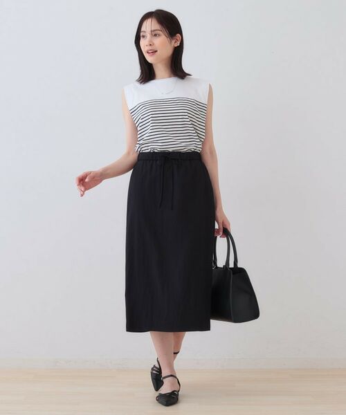 INDIVI / インディヴィ スカート | 【シワになりにくい】コットンライクストレートスカート | 詳細8
