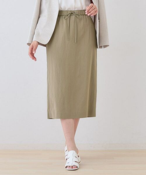 INDIVI / インディヴィ スカート | 【シワになりにくい】コットンライクストレートスカート(トープ(054))