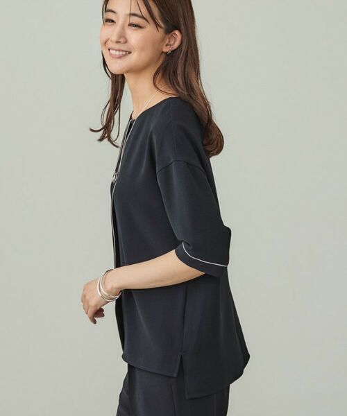 INDIVI / インディヴィ シャツ・ブラウス | 【UVケア/吸水速乾】サテンラインブラウス | 詳細10