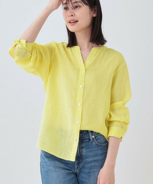 INDIVI / インディヴィ シャツ・ブラウス | 【洗える】フレンチリネンシャツ(イエロー(025))