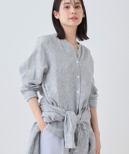 INDIVI / インディヴィ シャツ・ブラウス | 【洗える】フレンチリネンシャツ(ブラック(319))