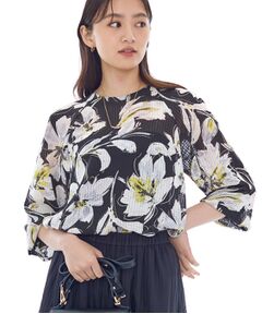 INDIVI / インディヴィ シャツ・ブラウス | シアーフラワーブラウス