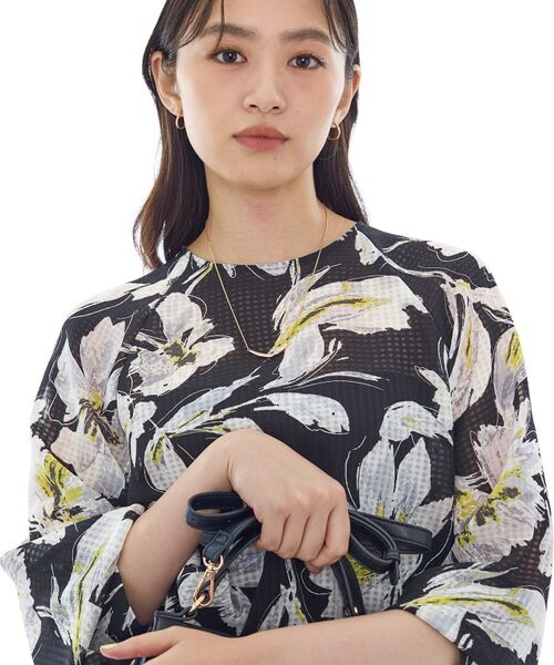 INDIVI / インディヴィ シャツ・ブラウス | シアーフラワーブラウス | 詳細2