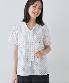 INDIVI / インディヴィ シャツ・ブラウス | 【通勤／きれいめ】柄ボウタイブラウス