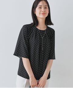 INDIVI / インディヴィ シャツ・ブラウス | 【通勤／きれいめ】柄タックブラウス