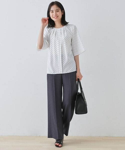 INDIVI / インディヴィ シャツ・ブラウス | 【通勤／きれいめ】柄タックブラウス | 詳細3