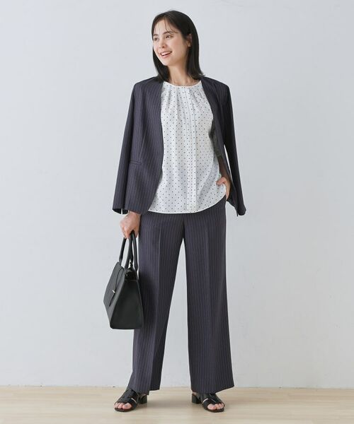 INDIVI / インディヴィ シャツ・ブラウス | 【通勤／きれいめ】柄タックブラウス | 詳細4