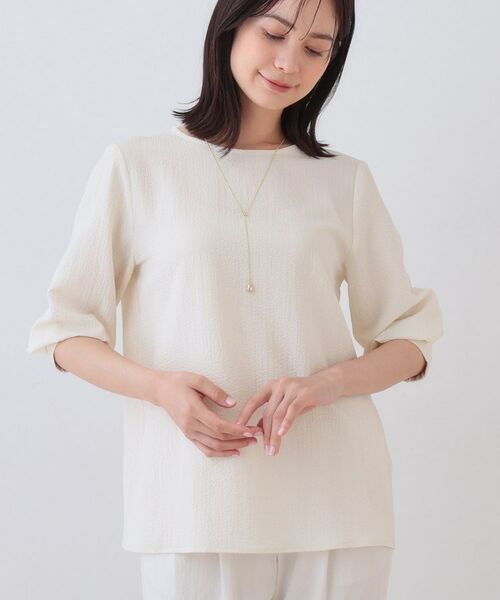INDIVI / インディヴィ シャツ・ブラウス | 【ラメ】シンプルTブラウス(アイボリー(004))