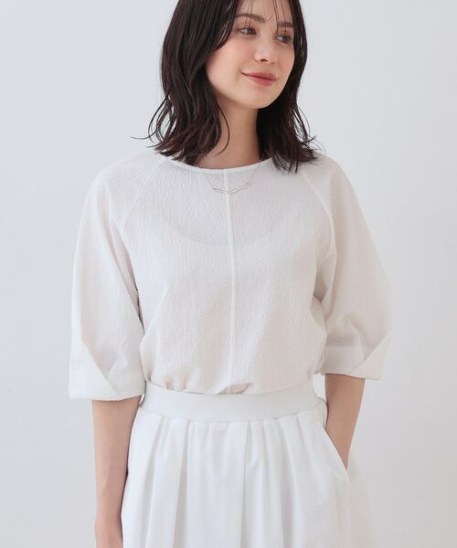 INDIVI / インディヴィ シャツ・ブラウス | 【SETUP可能/涼しい】タックスリーブブラウス(ホワイト(001))