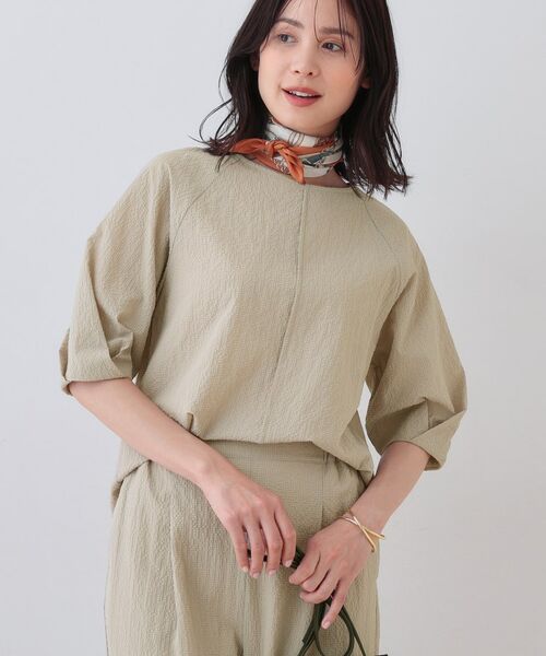 INDIVI / インディヴィ シャツ・ブラウス | 【SETUP可能/涼しい】タックスリーブブラウス(ベージュ(052))