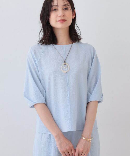 INDIVI / インディヴィ シャツ・ブラウス | 【SETUP可能/涼しい】タックスリーブブラウス(サックスブルー(090))