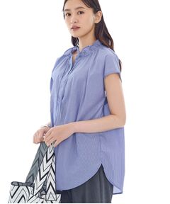 INDIVI / インディヴィ シャツ・ブラウス | フリル衿ギャザーブラウス